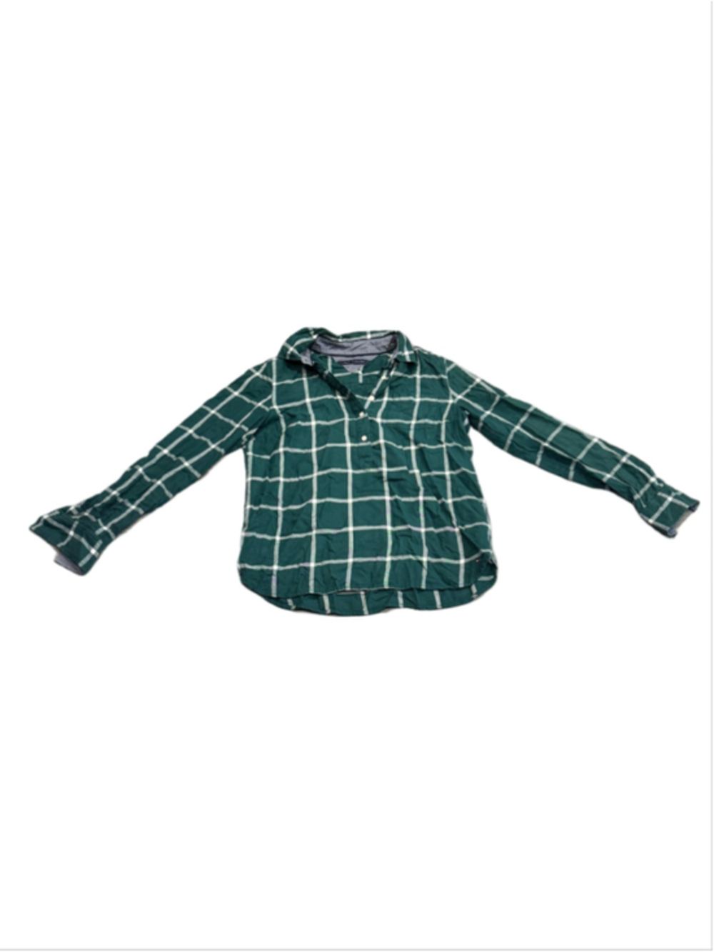 Tommy Hilfiger 1/2 Button Down Plaid Long Sleeve